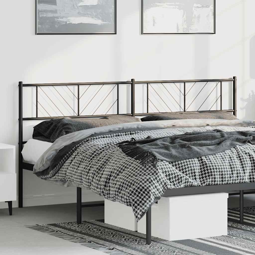 Metal Replace Headboard Black 180 cm