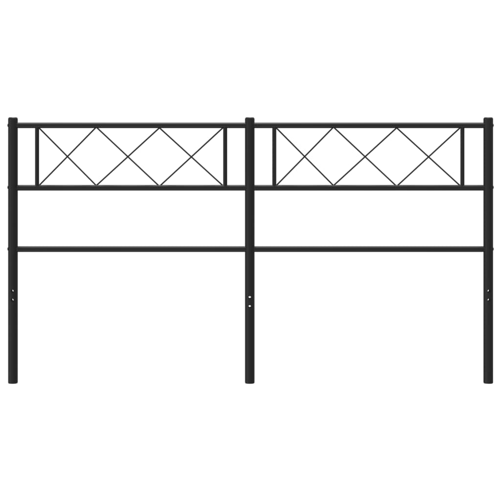Metal Headboard Black 152 cm Queen