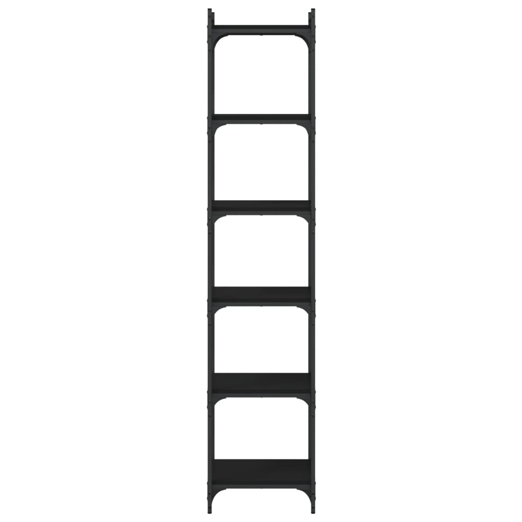 Bookcase 6-Tier Black 40x30x188 cm Engineered Wood