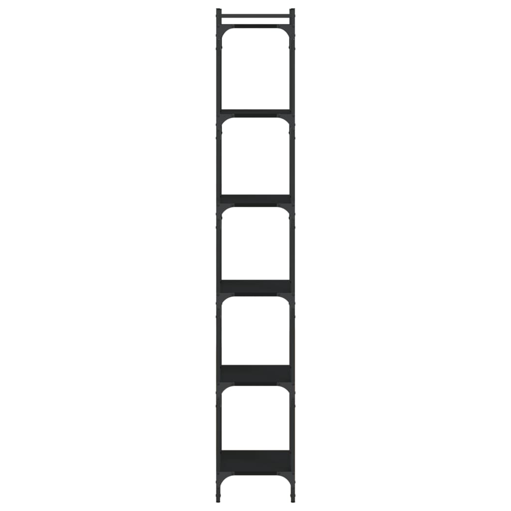 Bookcase 6-Tier Black 40x30x188 cm Engineered Wood