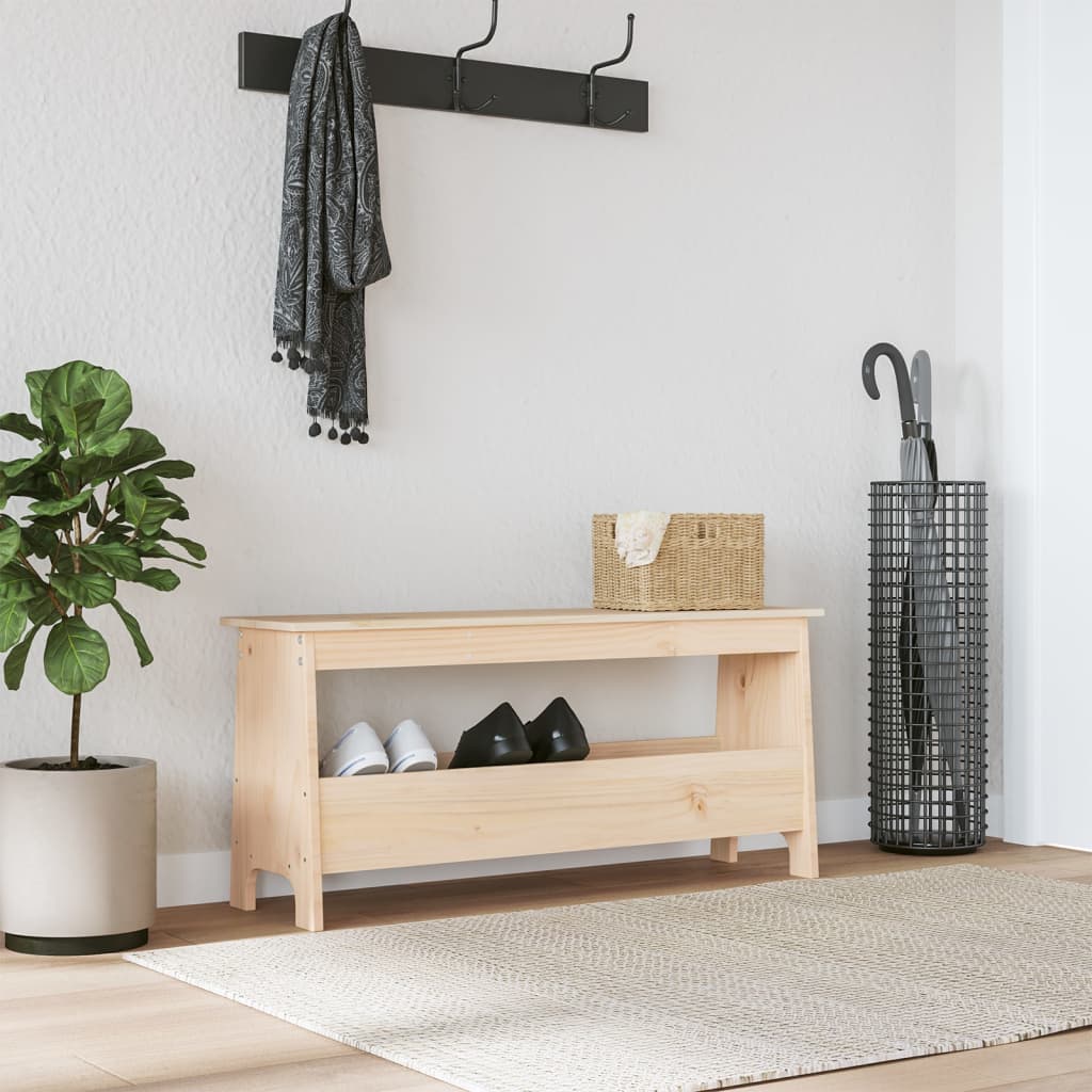Hall Bench 100x28x45 cm Solid Wood Pine