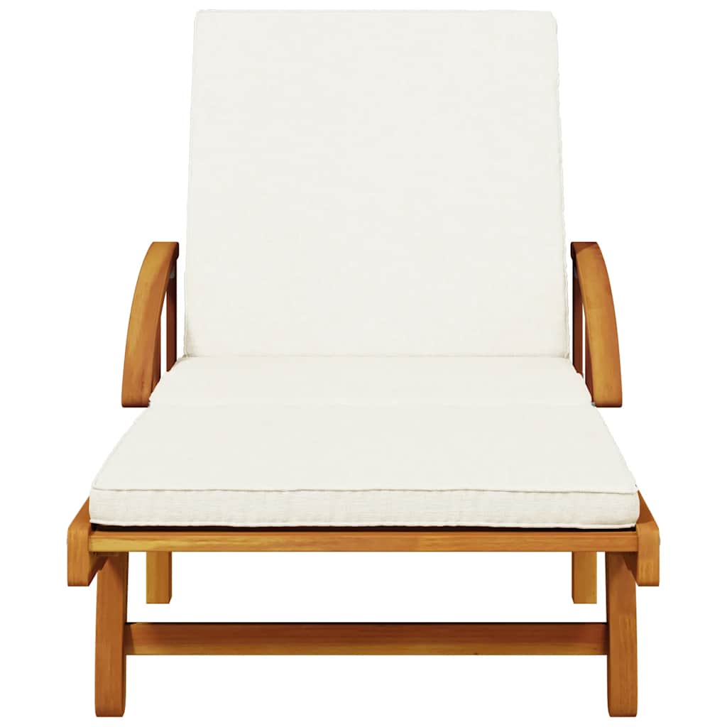 Sun Loungers 2 pcs with Table Solid Wood Acacia