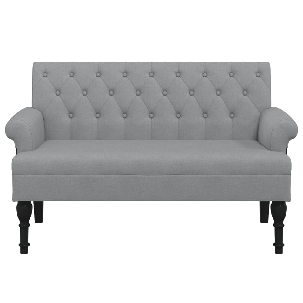 Bench with Backrest Light Grey 120x62x75.5 cm Fabric