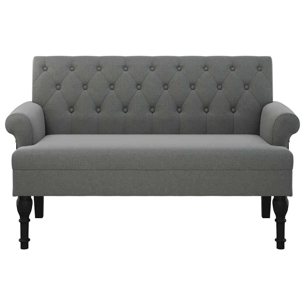 Bench with Backrest Dark Grey 120x62x75.5 cm Fabric
