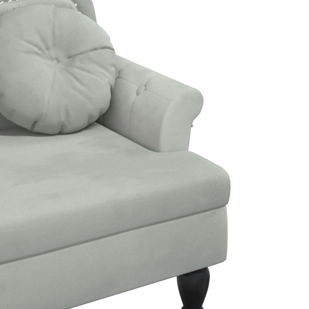 Bench with Cushions Light Grey 120.5x65x75 cm Velvet