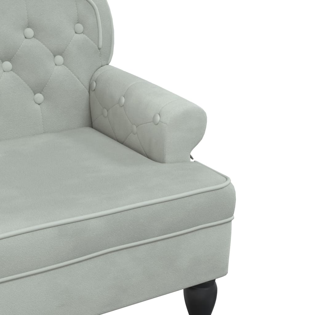 Bench with Backrest Light Grey 119.5x64.5x75 cm Velvet