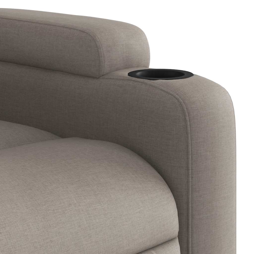 Massage Recliner Chair Taupe Fabric