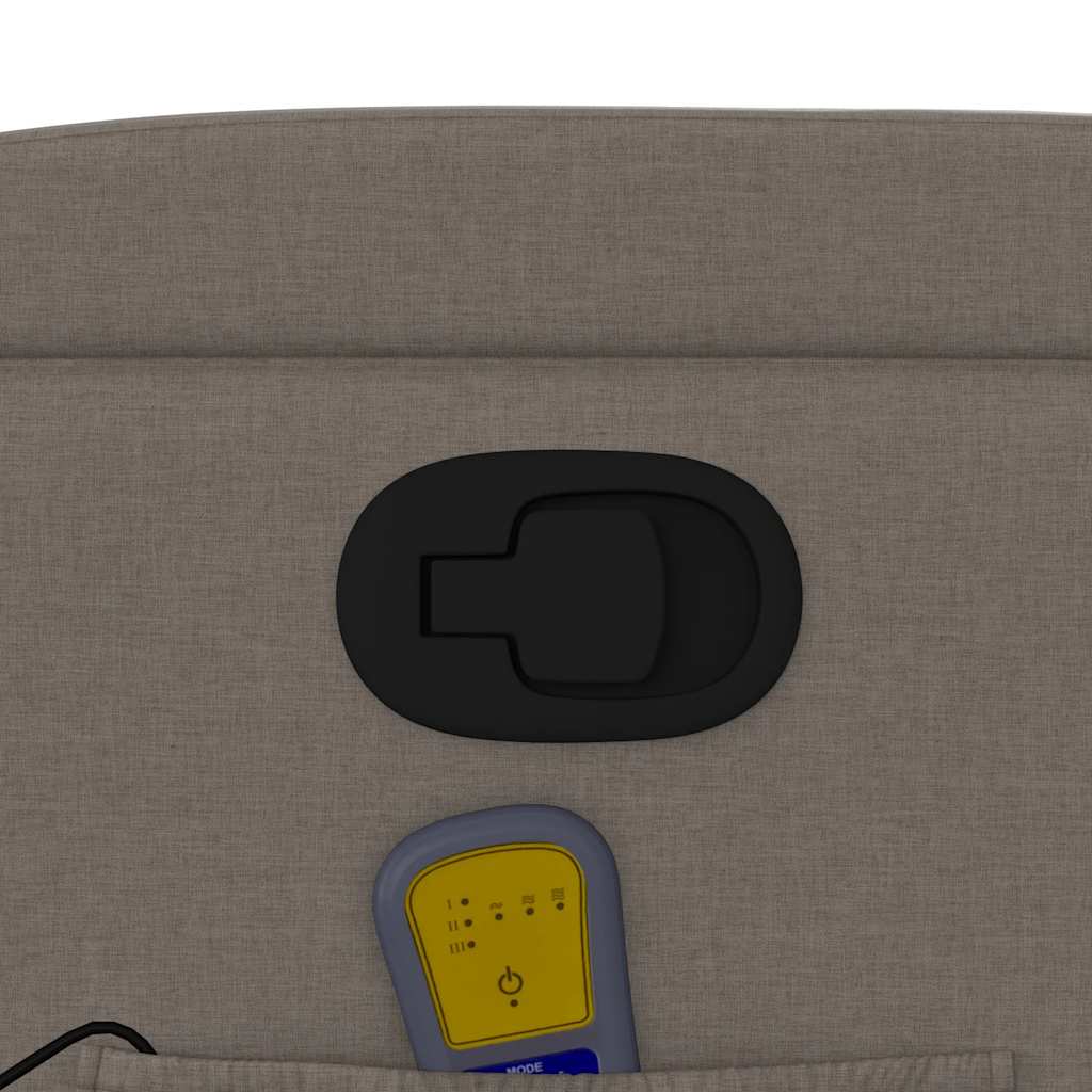 Massage Recliner Chair Taupe Fabric