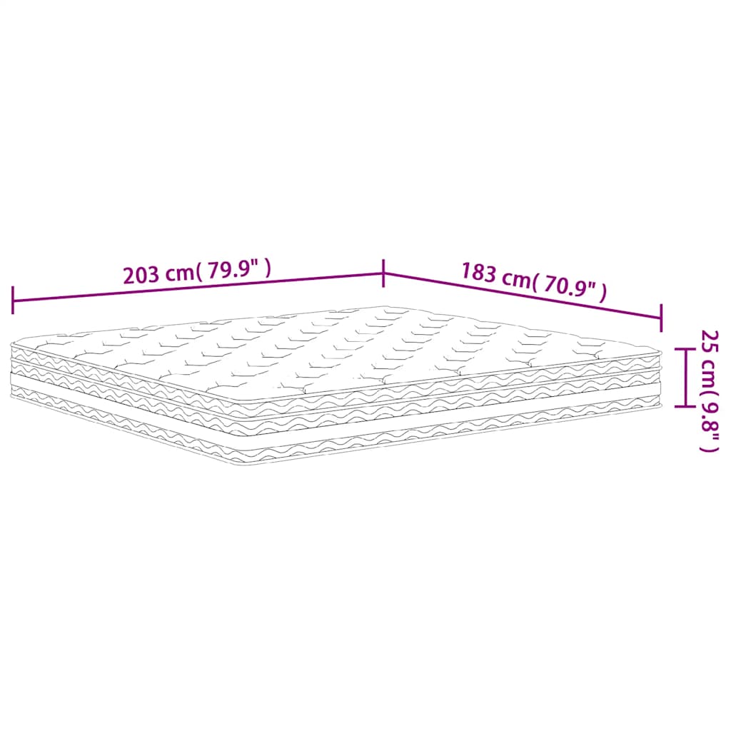 Pocket Spring Mattress Medium 183x203 cm King Size