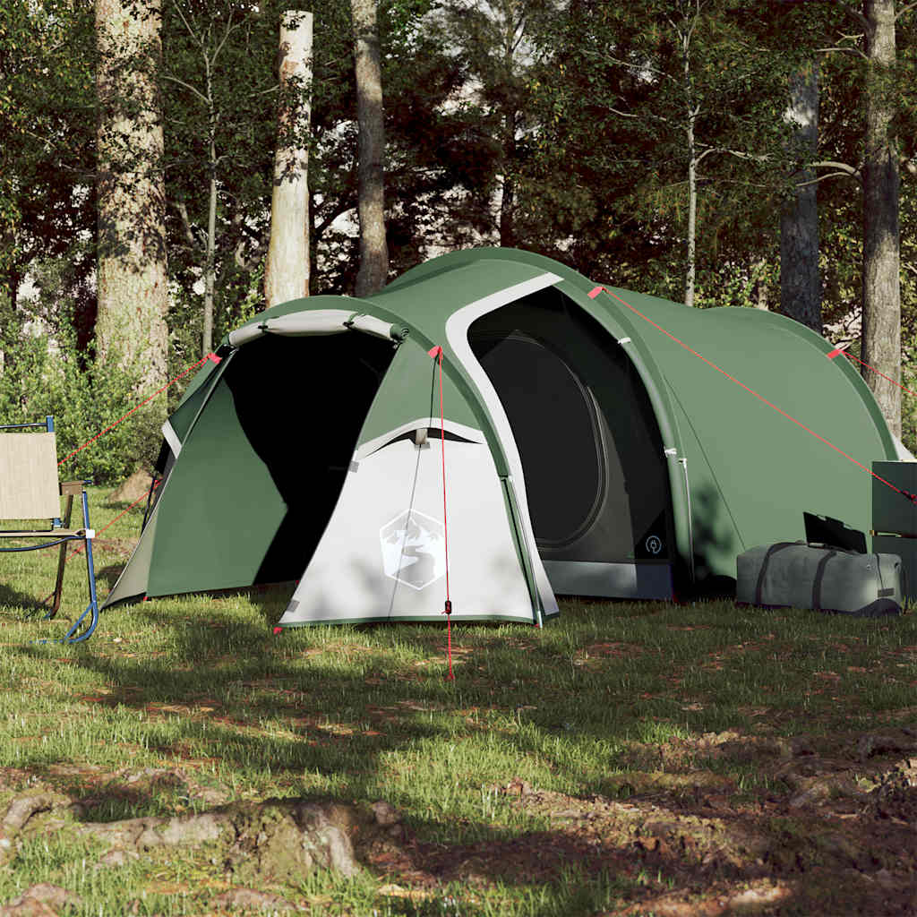 Camping Tent Tunnel 3-Person Green Waterproof
