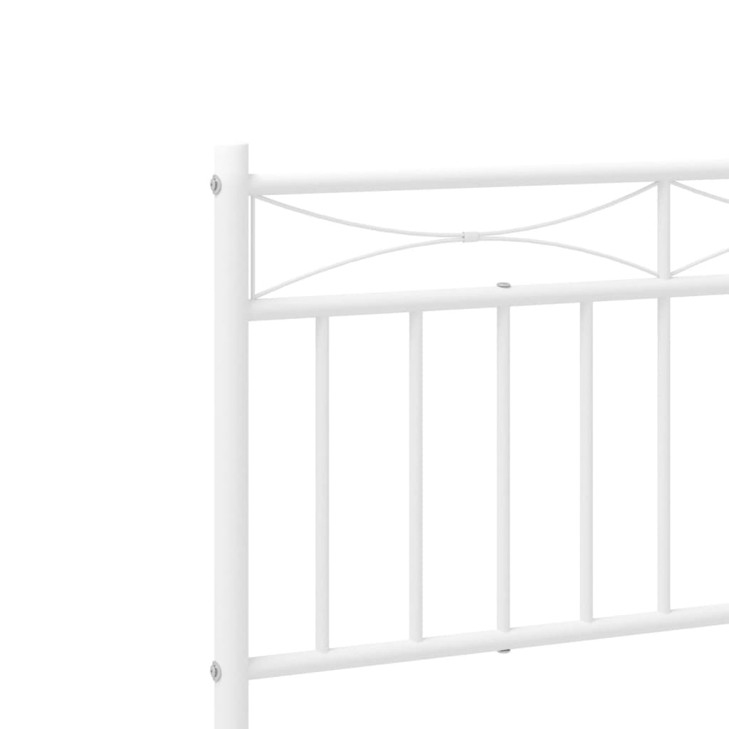 Metal Bed Frame without Mattress with Headboard White 90x190 cm