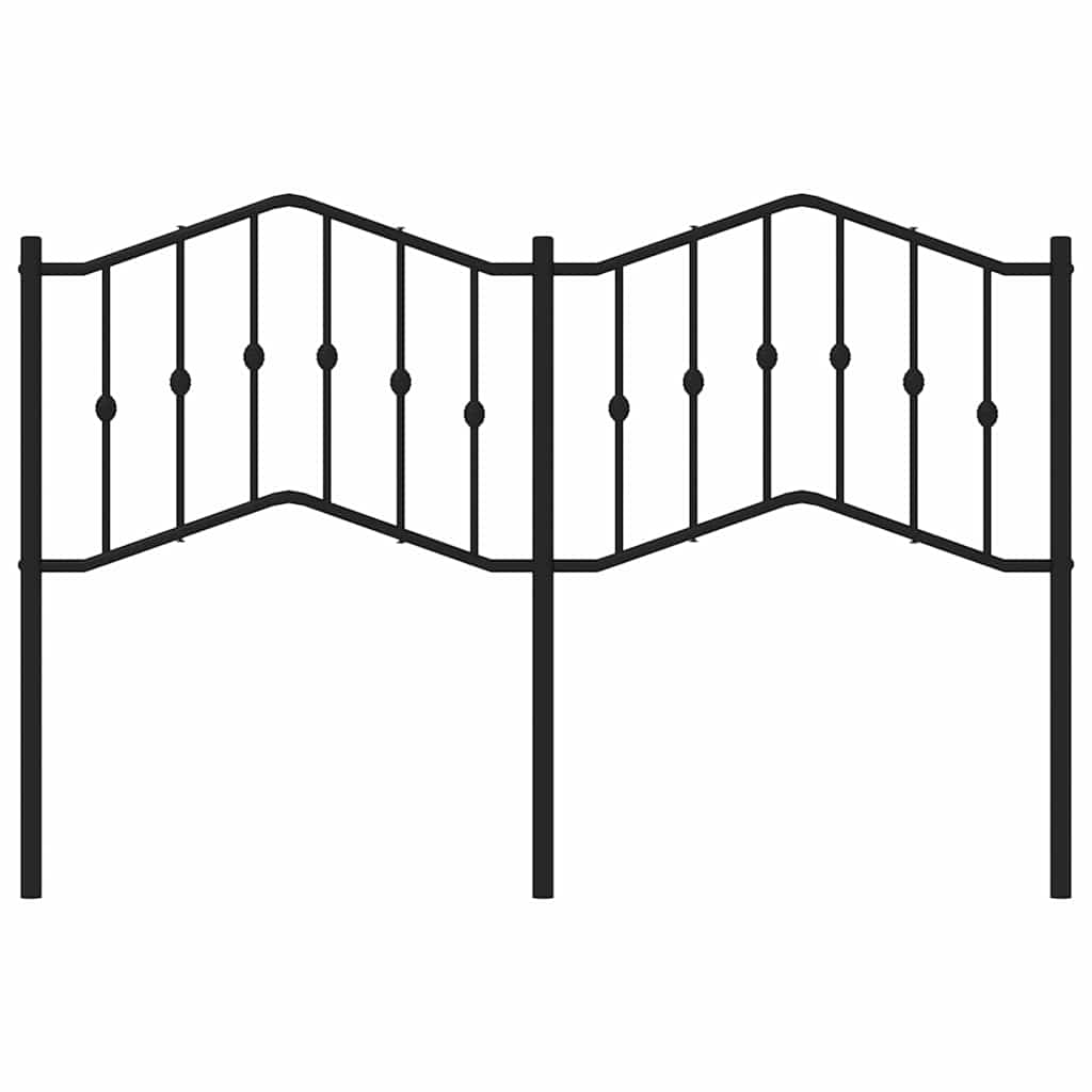 Metal Headboard Black 152 cm Queen