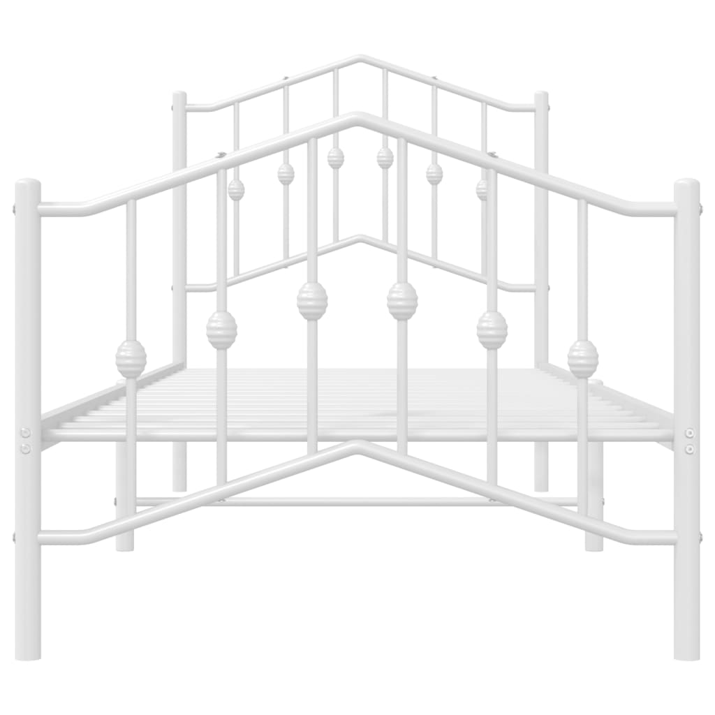 Metal Bed Frame without Mattress with Footboard White 90x190 cm
