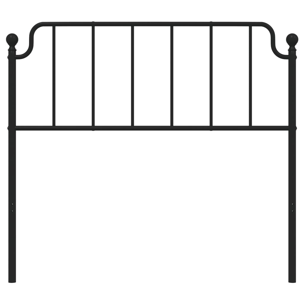Metal Headboard Black 107 cm King Single