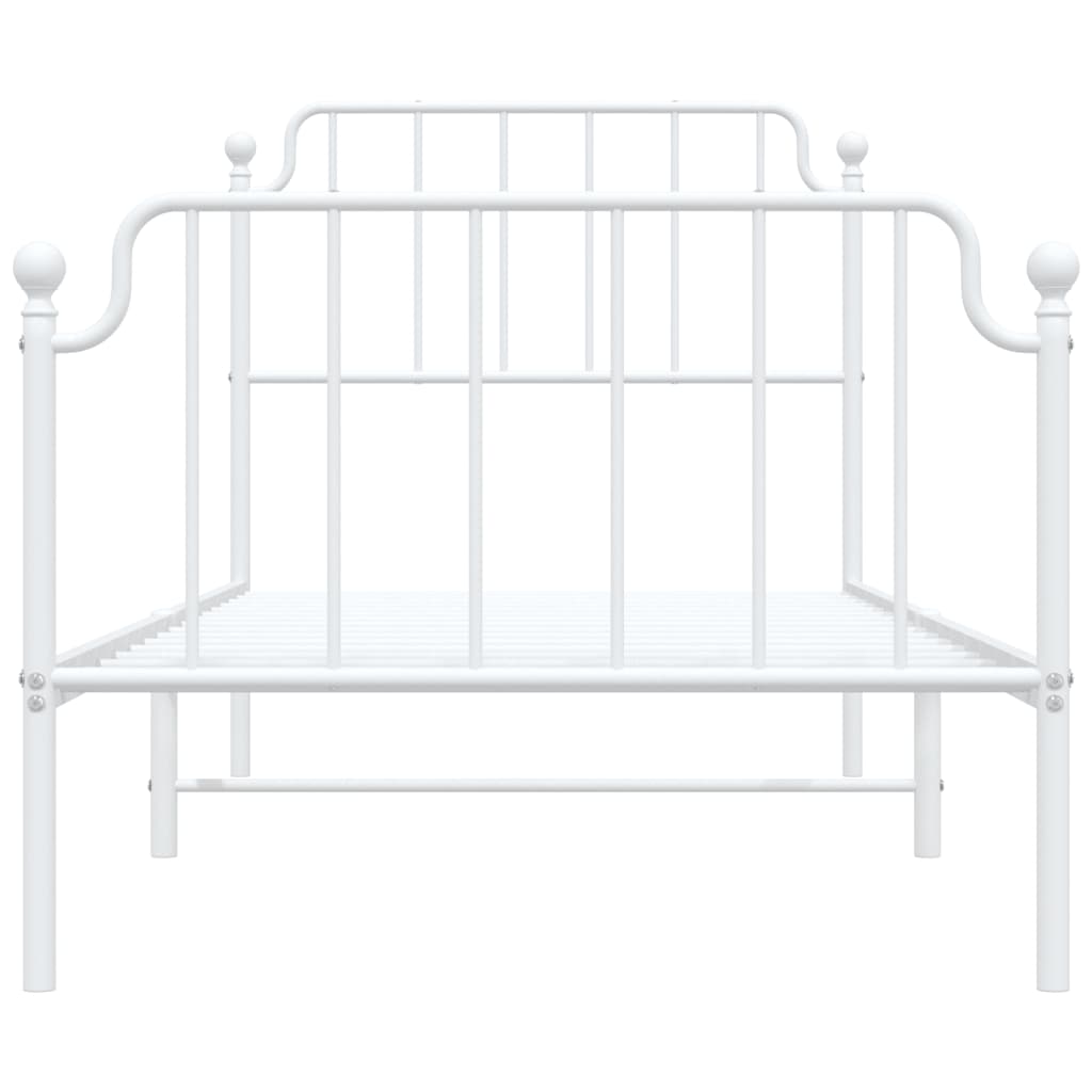 Metal Bed Frame without Mattress with Footboard White 90x190 cm