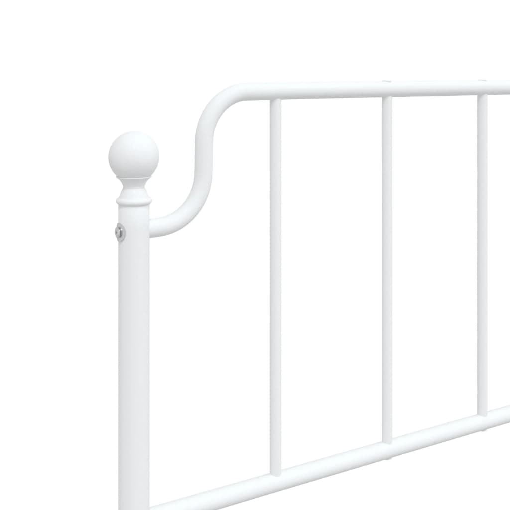 Metal Bed Frame without Mattress with Footboard White 90x190 cm