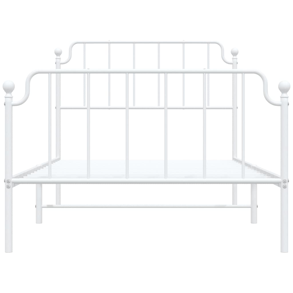 Metal Bed Frame without Mattress with Footboard White 107x203 cm King Single