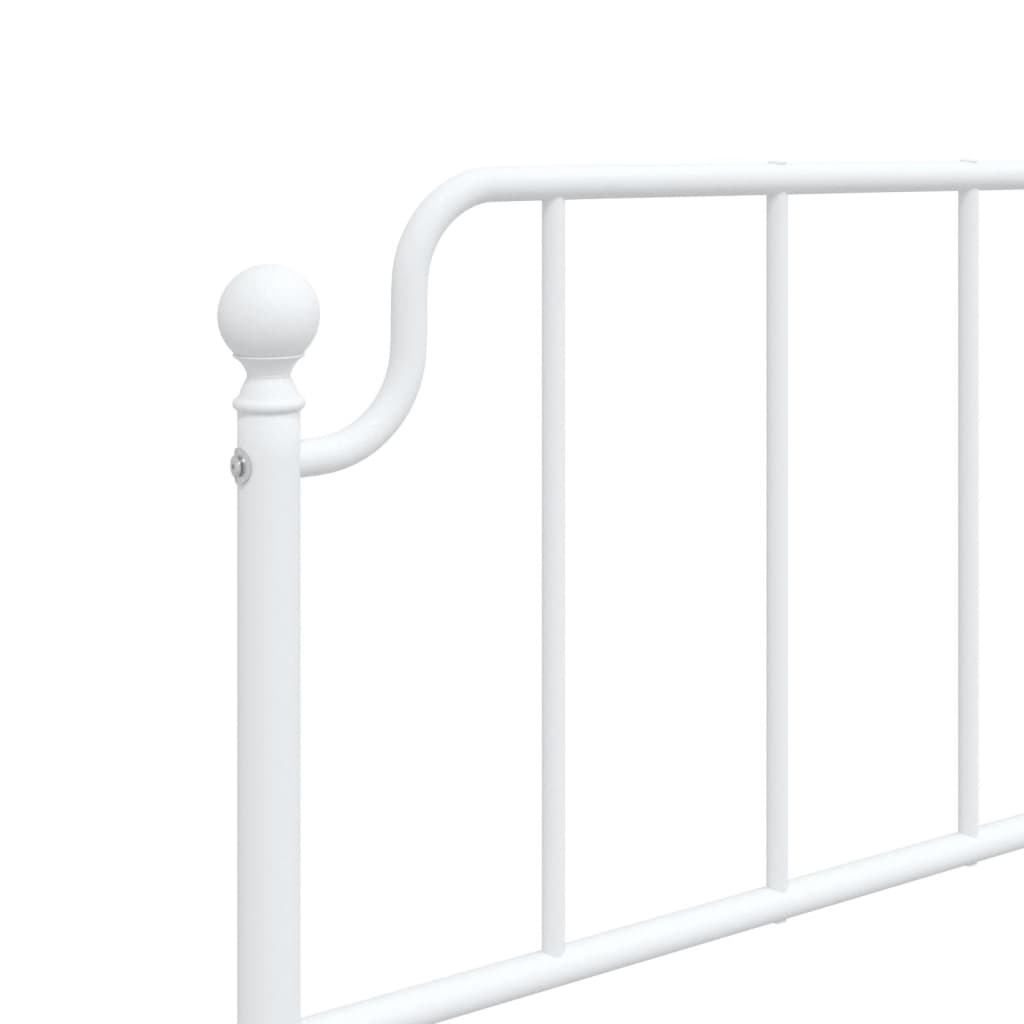 Metal Bed Frame without Mattress with Footboard White 107x203 cm King Single