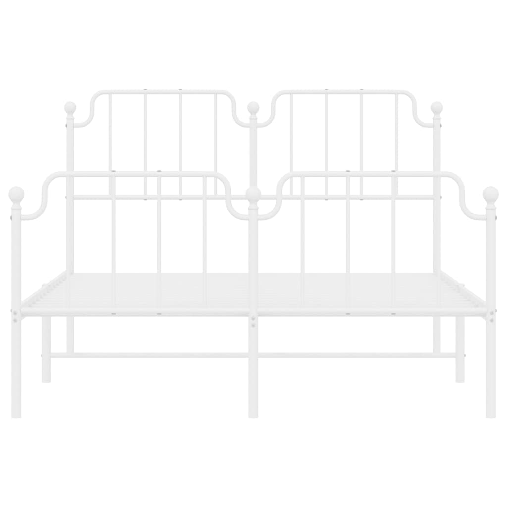 Metal Bed Frame without Mattress with Footboard?White 150x200 cm