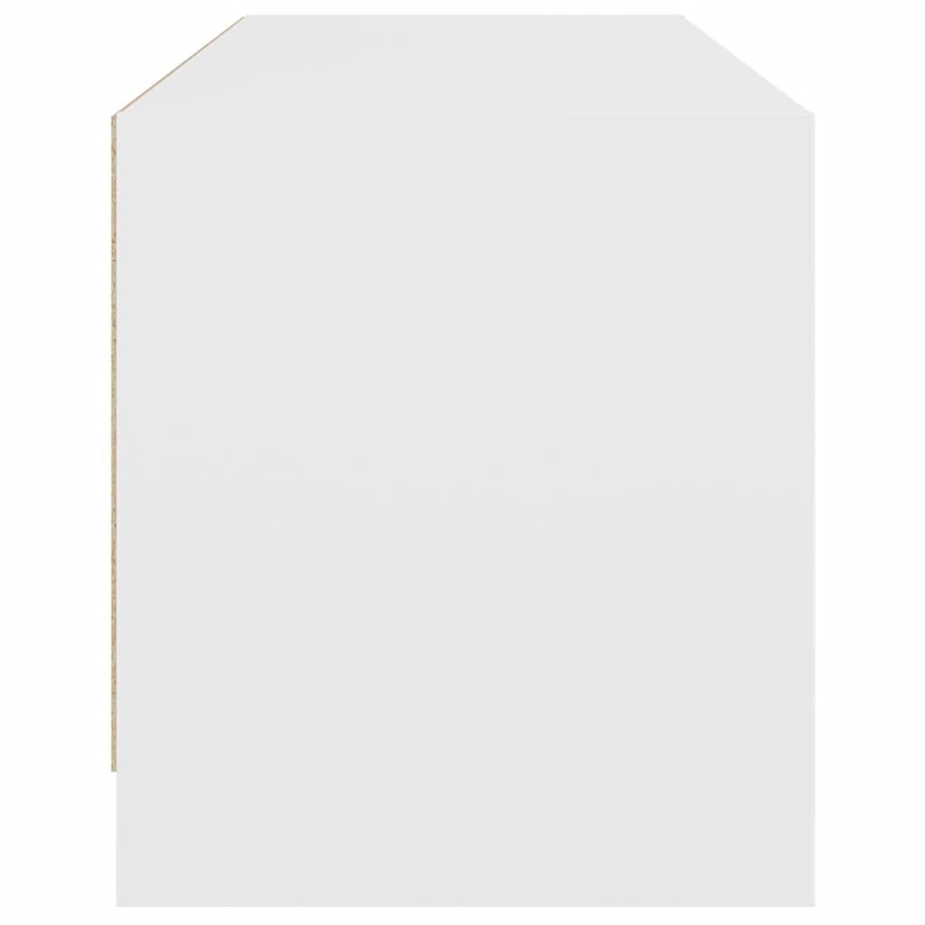 TV Cabinet with Glass Doors White 102x37x42 cm