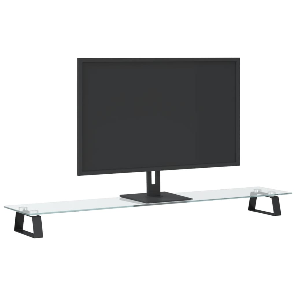 Monitor Stand Black 100x20x8 cm Tempered Glass and Metal