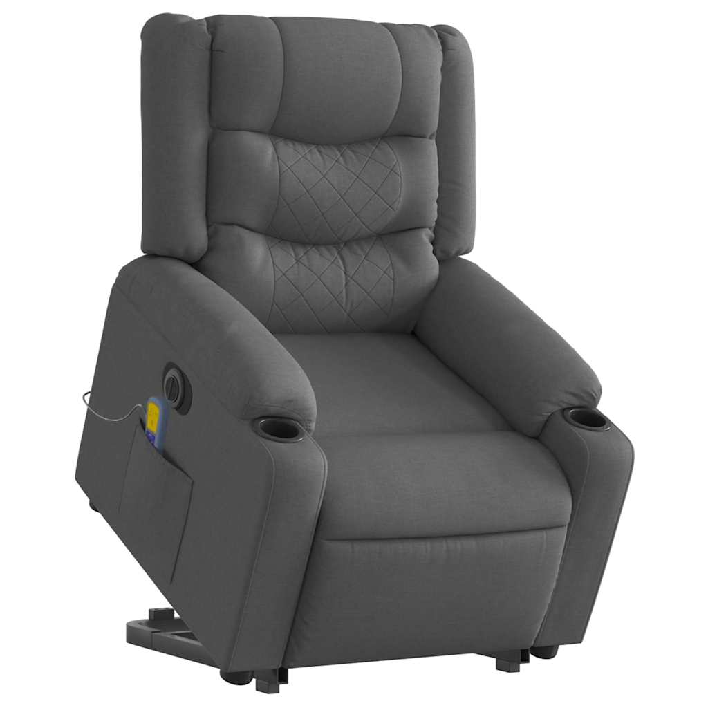 Electric Stand up Massage Recliner Chair Dark Grey Fabric
