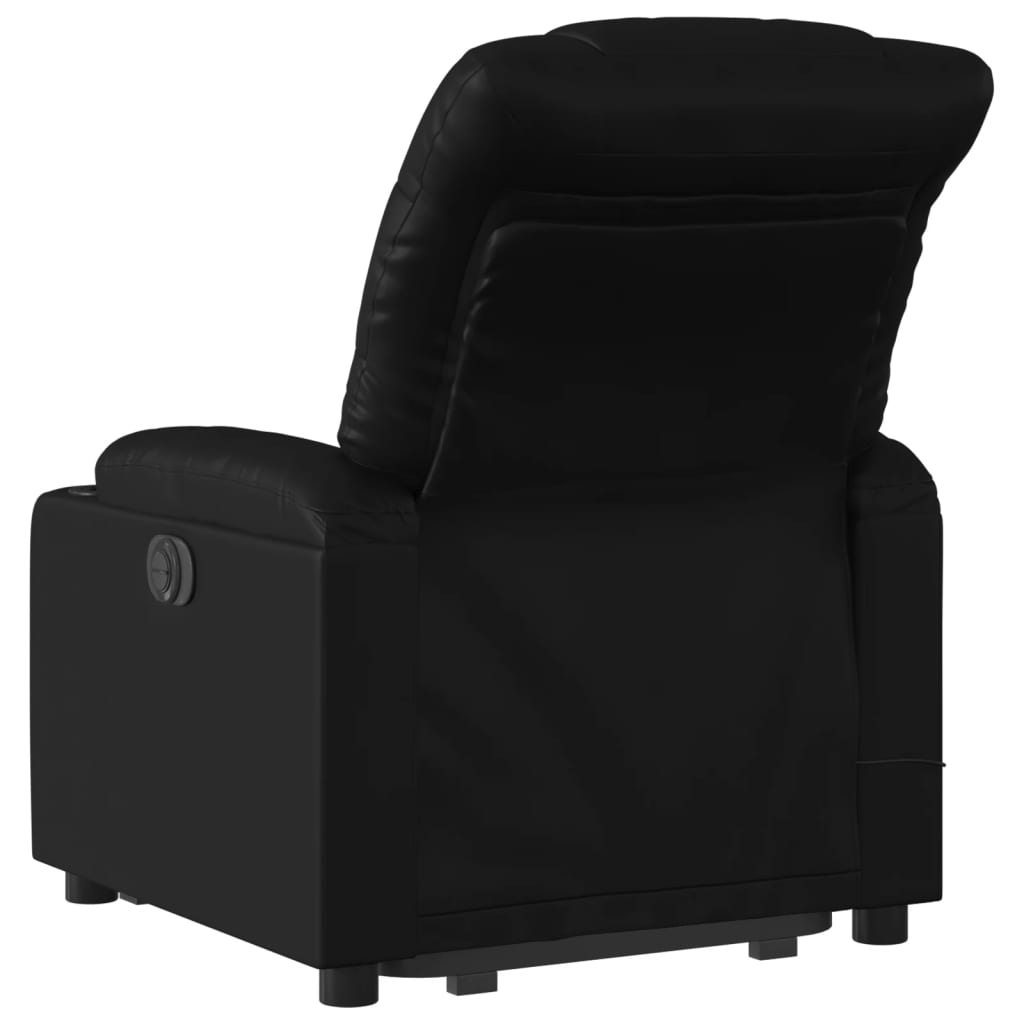 Electric Stand up Massage Recliner Chair Black Faux Leather