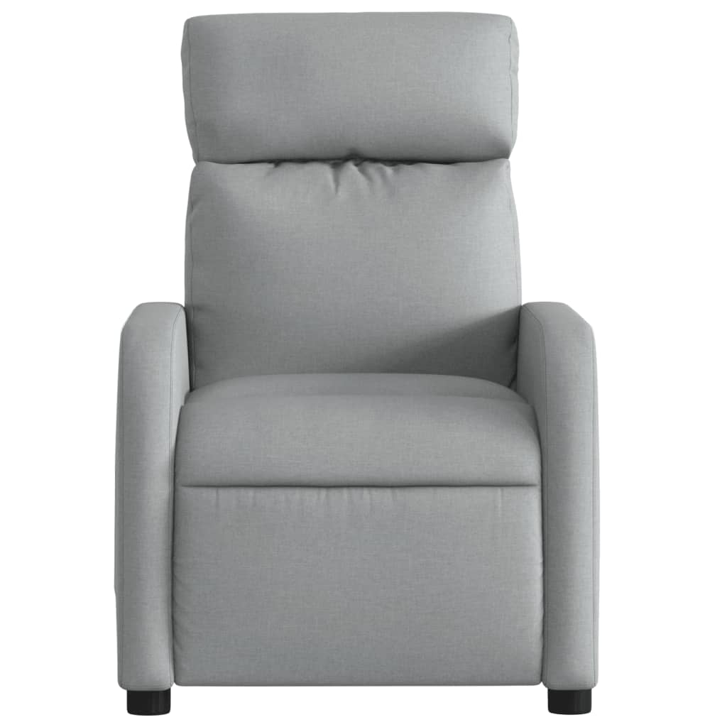 Massage Recliner Chair Light Grey Fabric