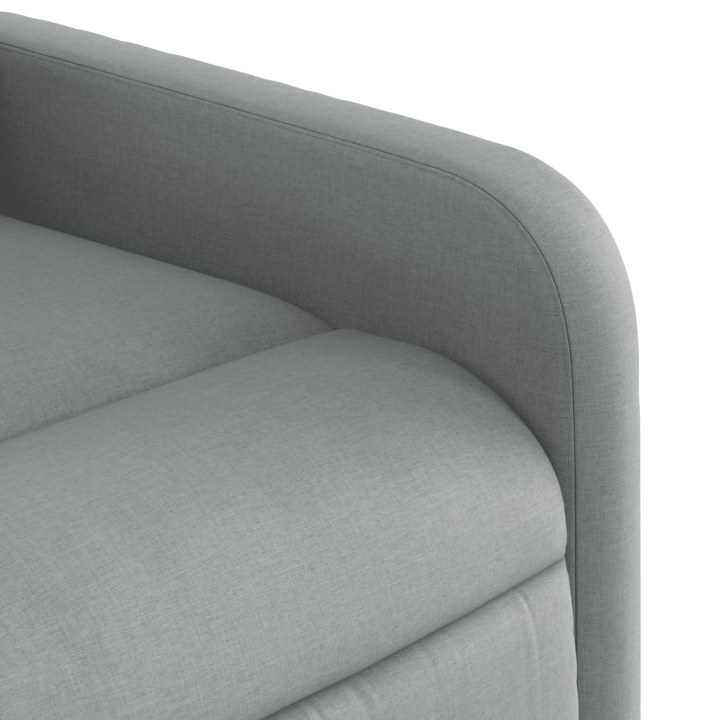 Stand up Massage Recliner Chair Light Grey Fabric