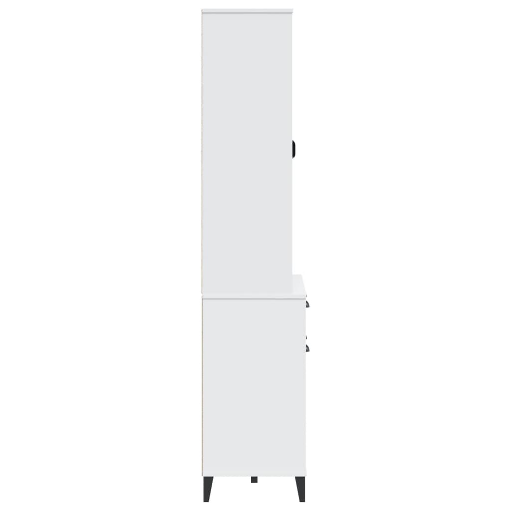 Highboard VIKEN White 80x40x190 cm Solid Wood Pine