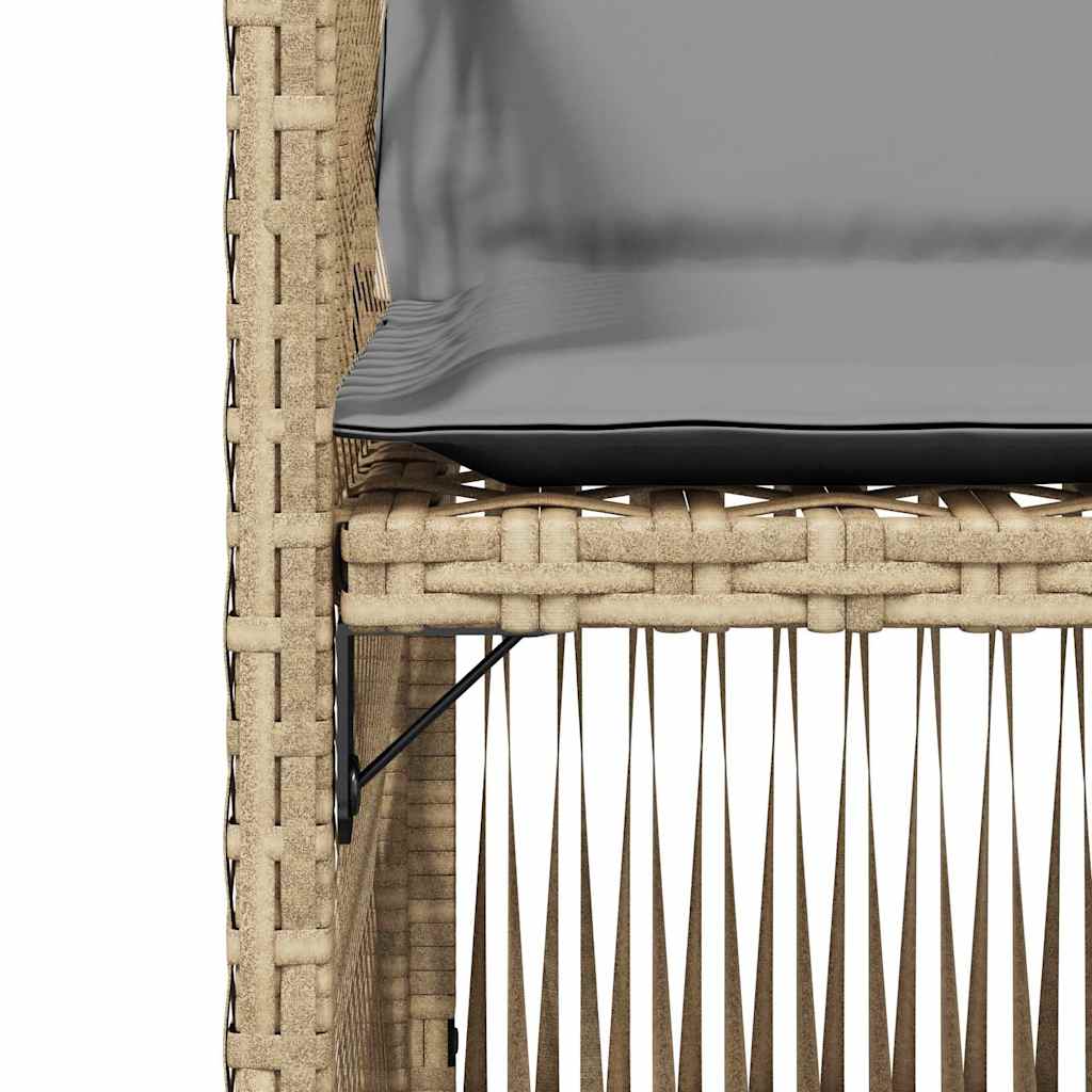 Garden Chairs with Cushions 4 pcs Mix Beige Poly Rattan