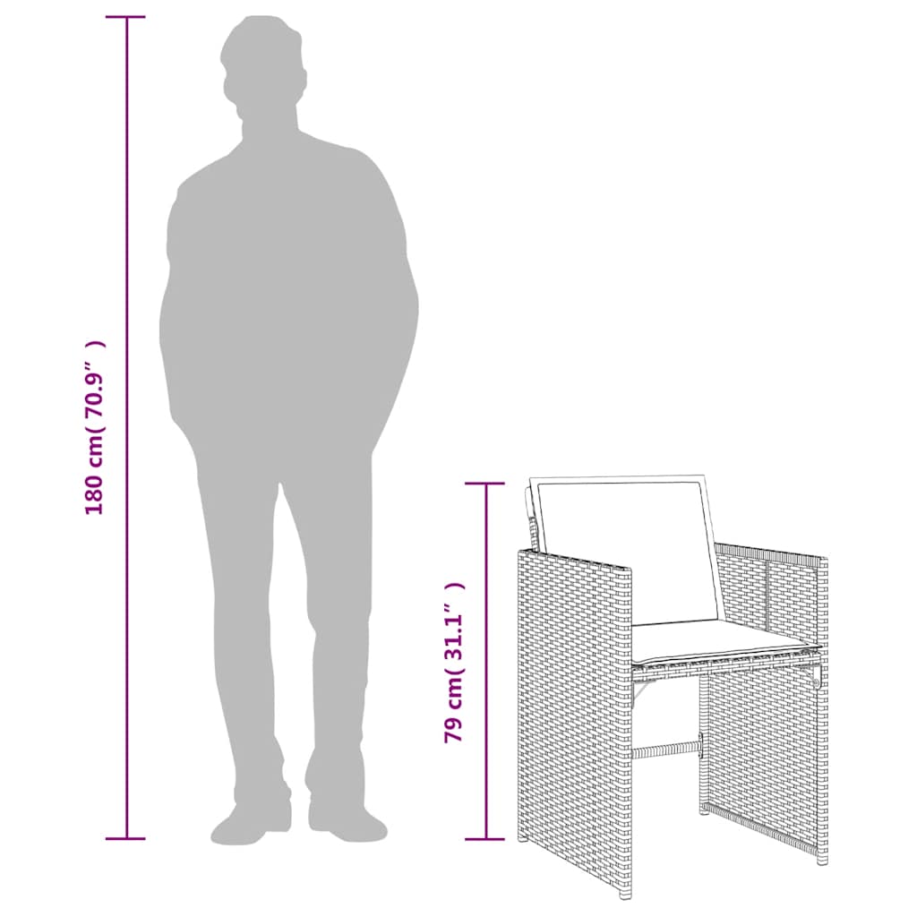 Garden Chairs with Cushions 4 pcs Mix Beige Poly Rattan