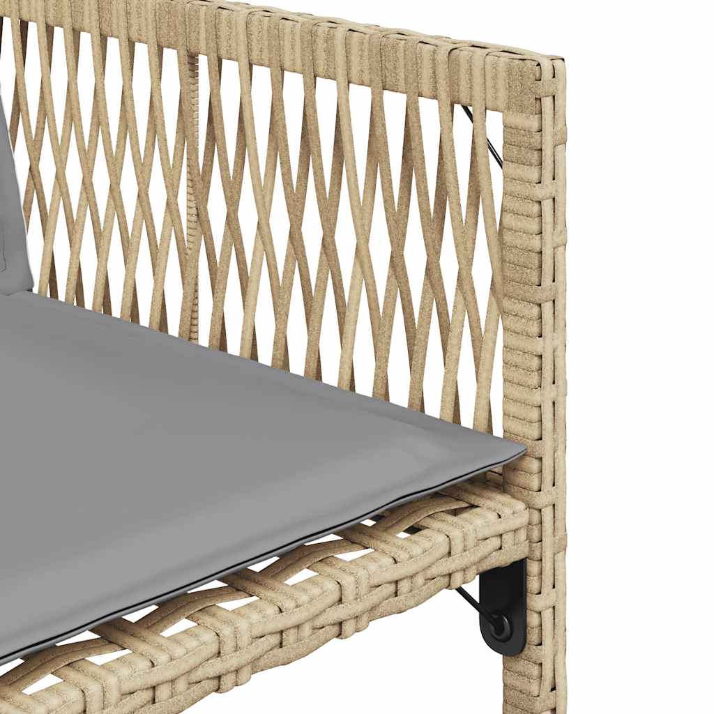 Garden Chairs with Cushions 4 pcs Mix Beige Poly Rattan