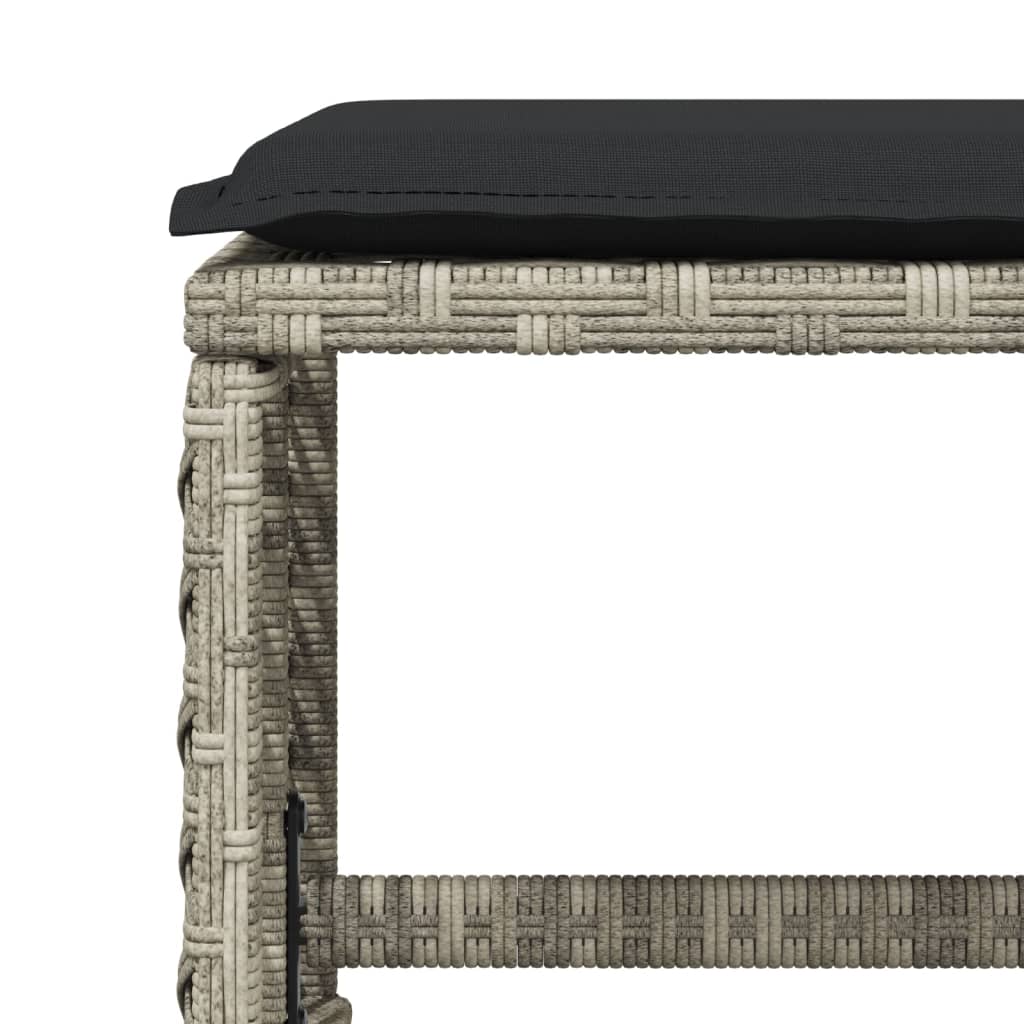 Garden Stools with Cushions 4 pcs Light Grey 41x41x36 cm Poly Rattan
