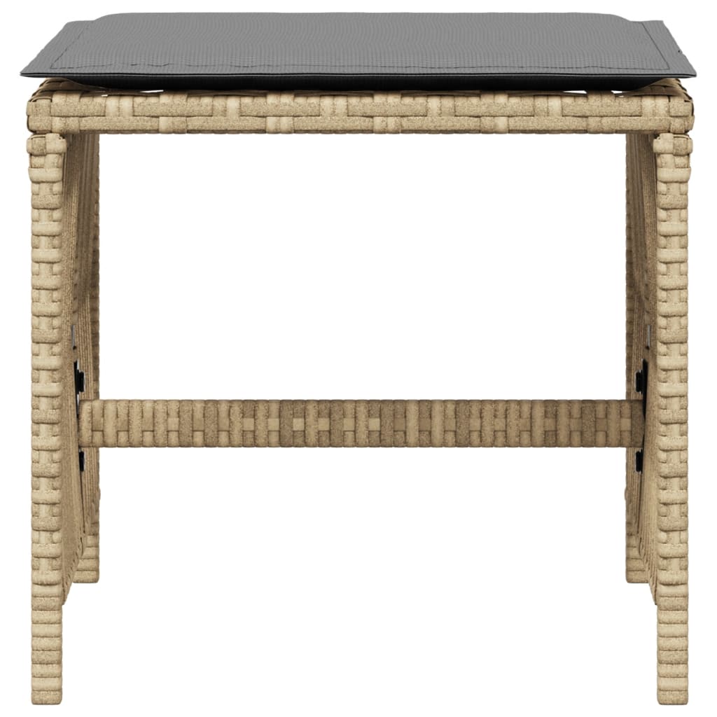 Garden Stools with Cushions 4 pcs Mix Beige 41x41x36 cm Poly Rattan