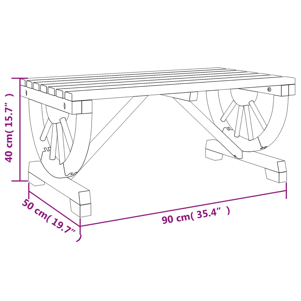 Garden Coffee Table 90x50x40 cm Solid Wood Fir