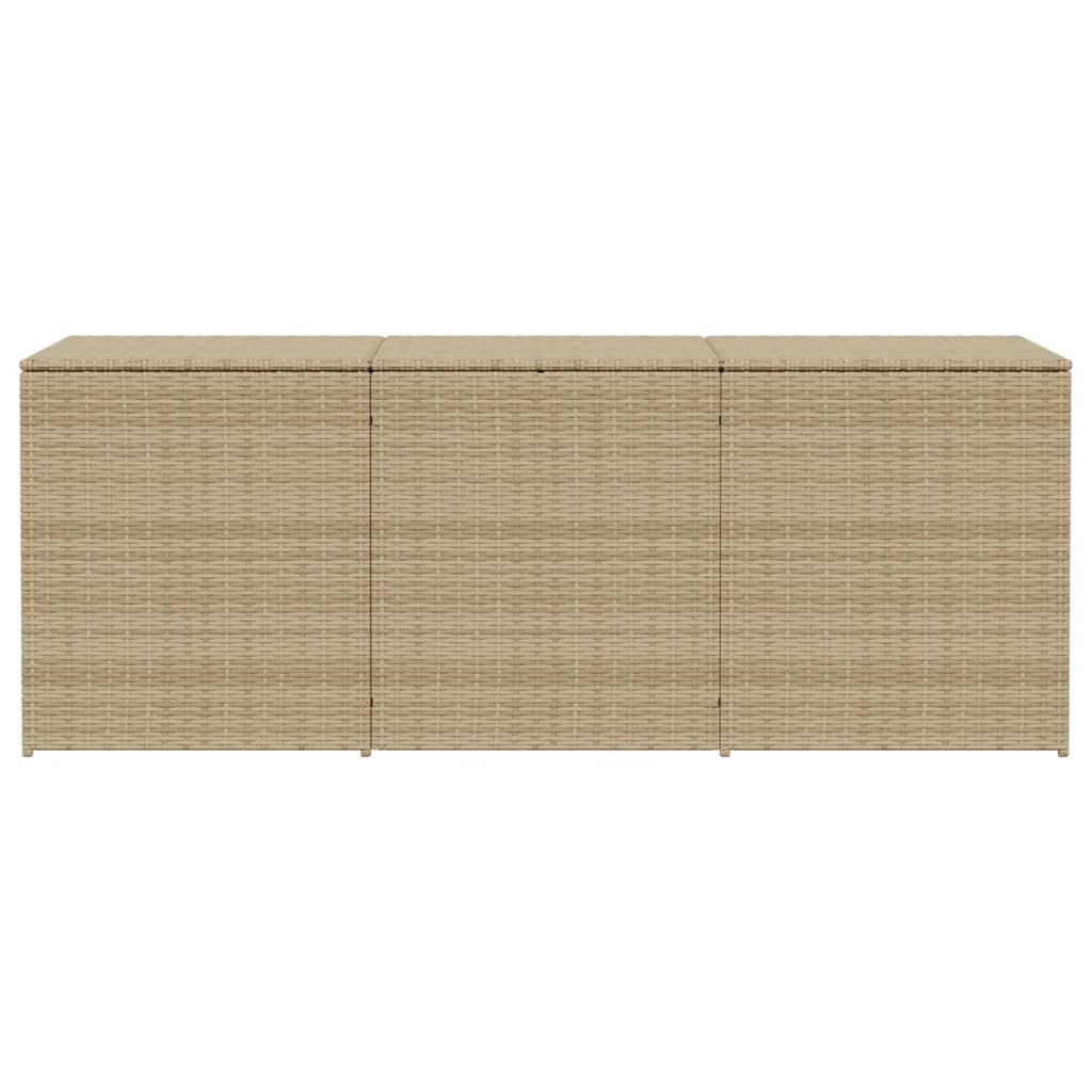 Garden Storage Box Mix Beige 984L Poly Rattan
