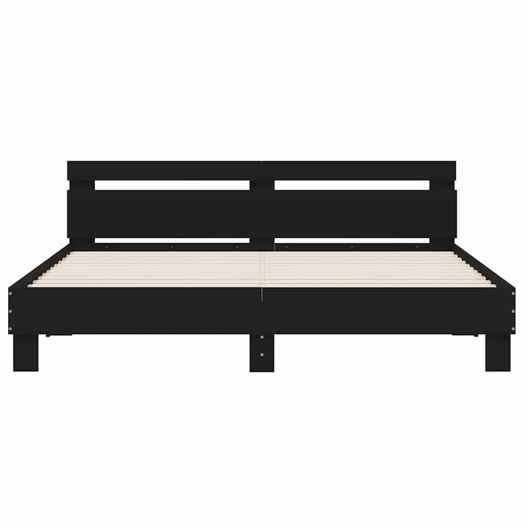 Bed Frame without Mattress Black 183x203 cm King