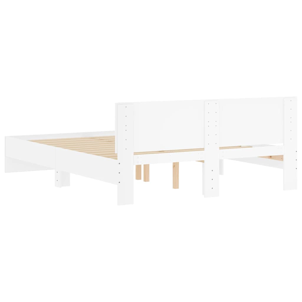 Bed Frame without Mattress White 150x200 cm