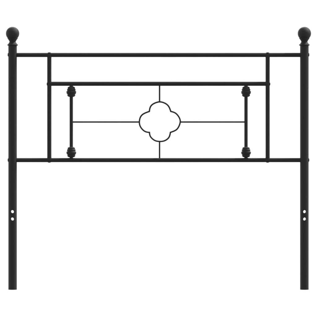 Metal Headboard Black 107 cm King Single