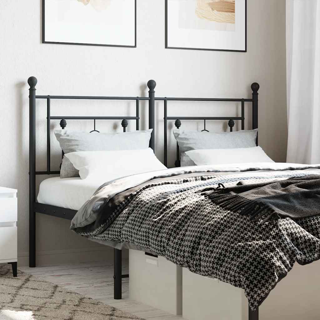 Metal Replace Headboard Black 135 cm