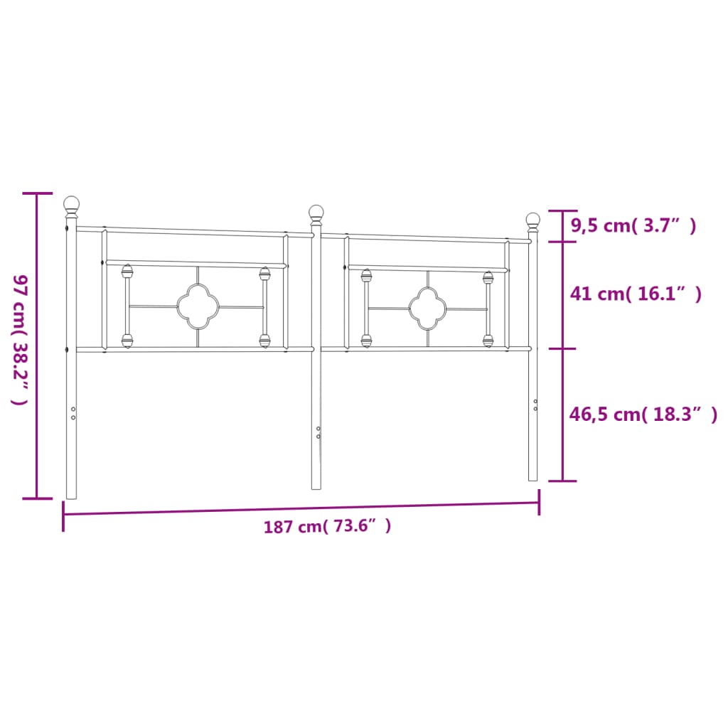 Metal Replace Headboard White 180 cm