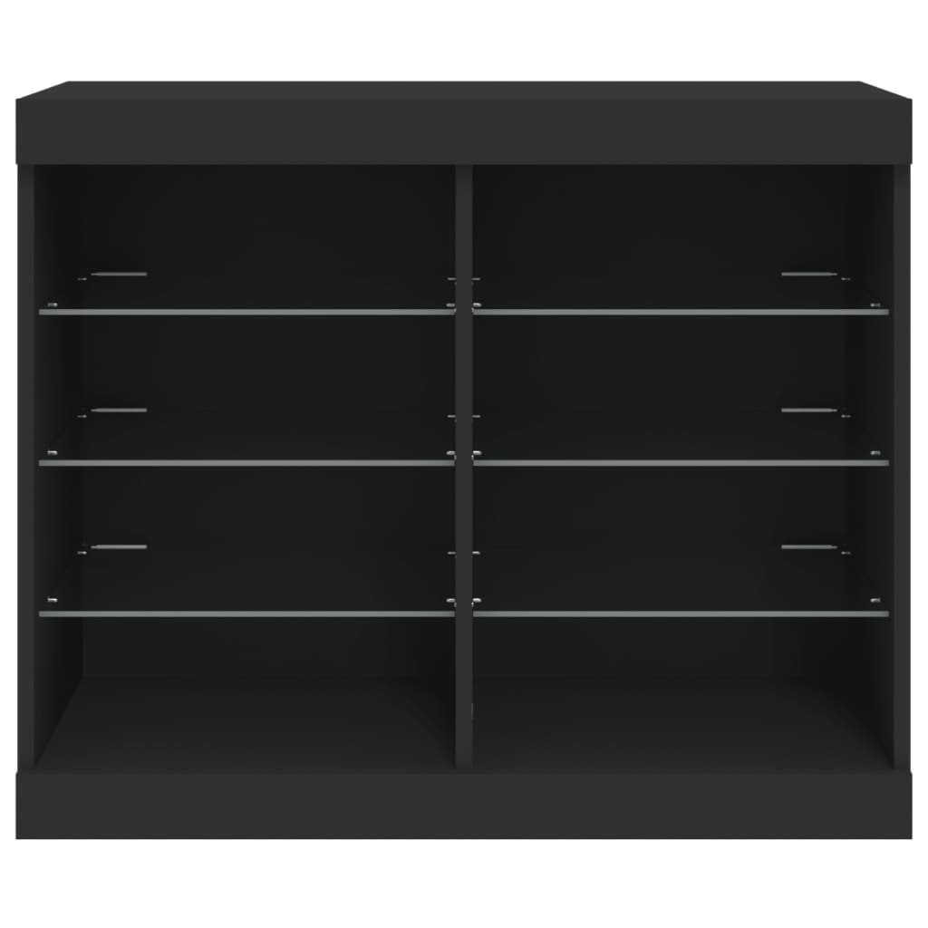 Sideboard with LED Lights Black 81x37x67 cm