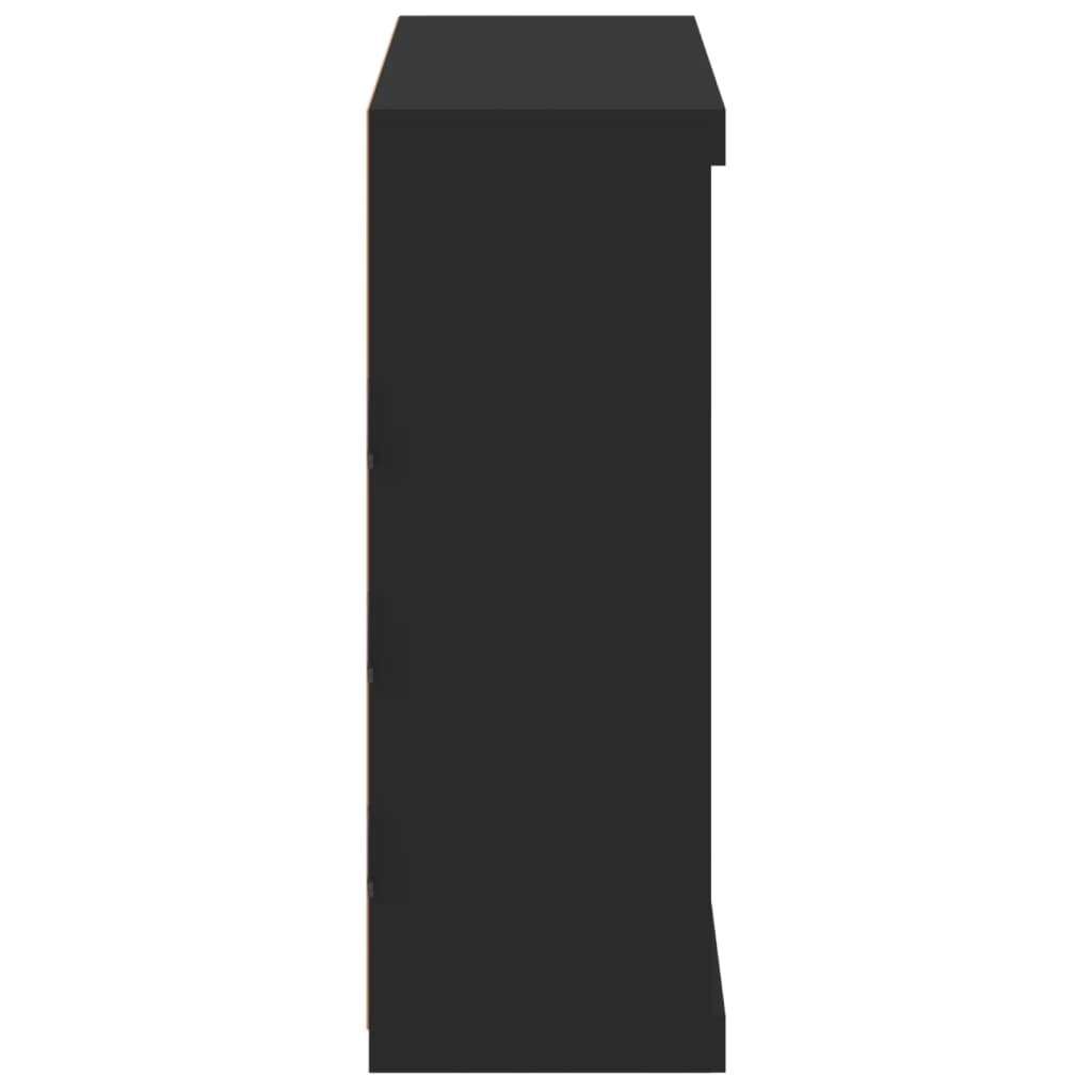 Sideboard with LED Lights Black 81x37x100 cm