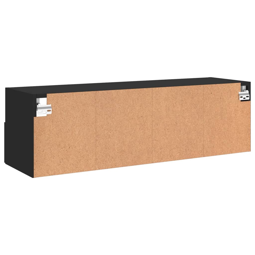 TV Wall Cabinet Black 100x30x30 cm Engineered Wood