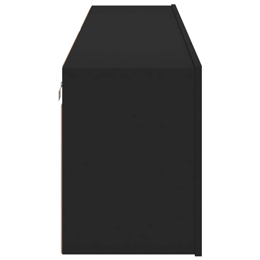 2 Piece Wall-mounted TV Cabinet Set Black 80x30x41 cm