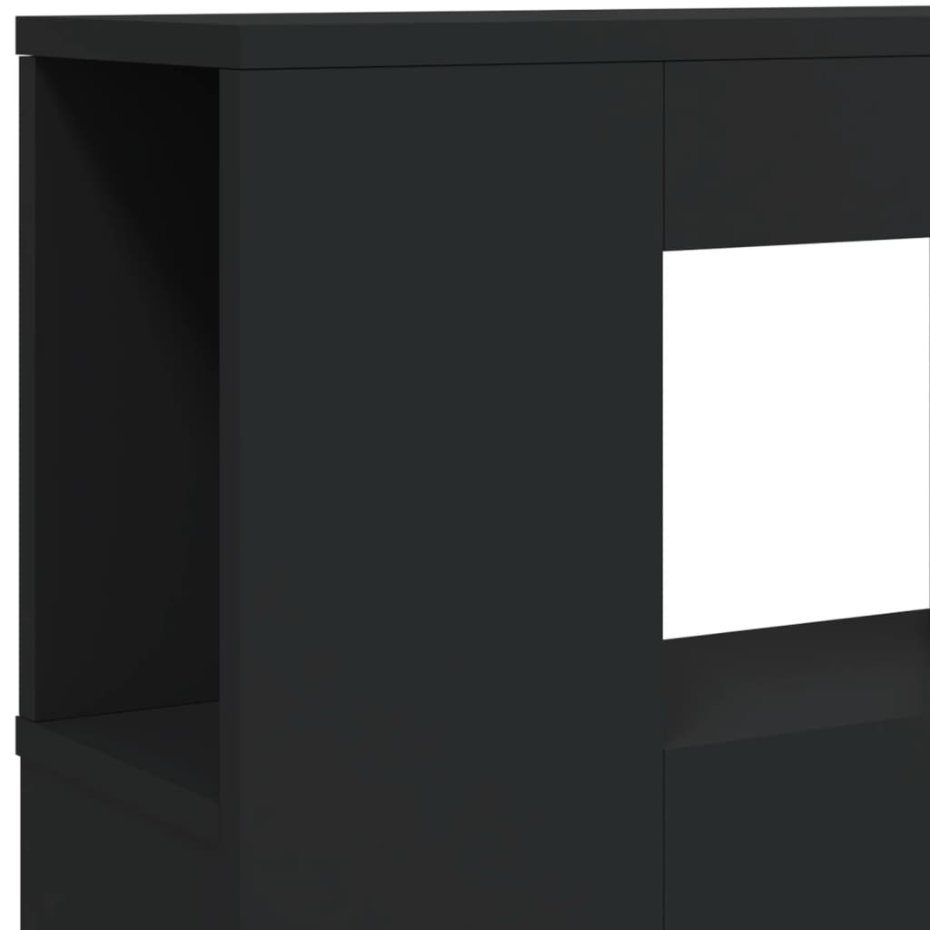 LED Headboard Black 120 cm Engineered Wood