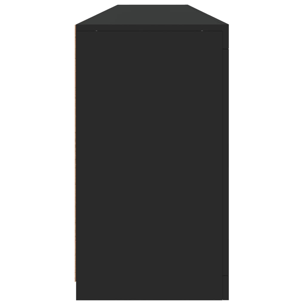 Sideboard with LED Lights Black 202x37x67 cm