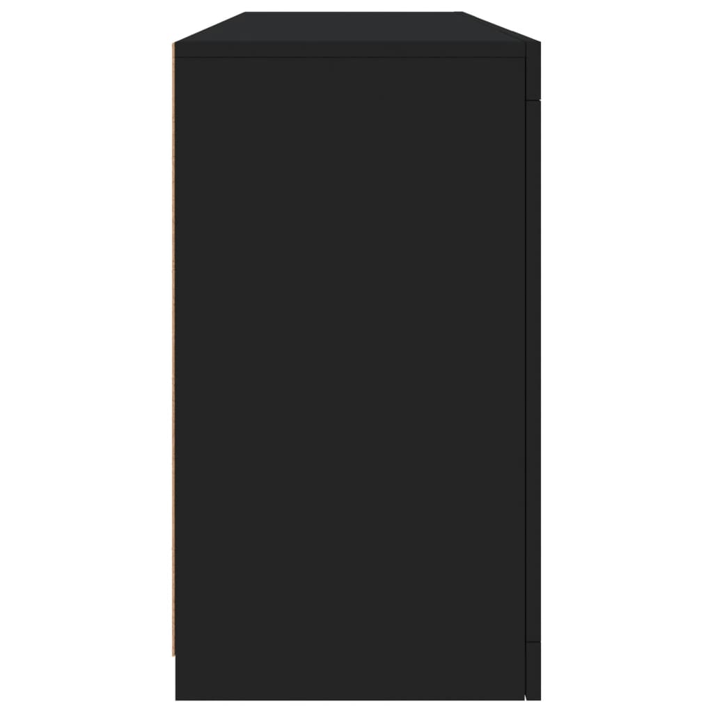 Sideboard with LED Lights Black 163x37x67 cm