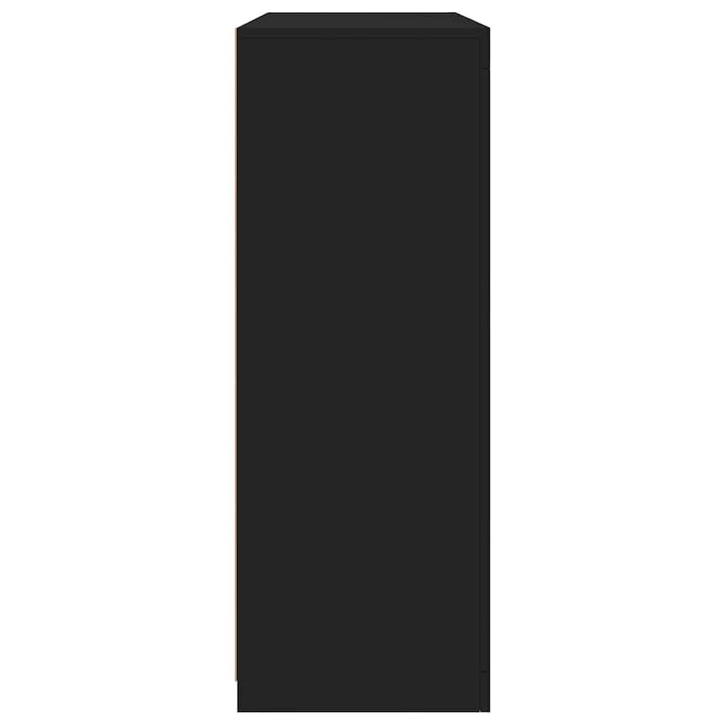 Sideboards with LED Lights 3 pcs Black Engineered Wood